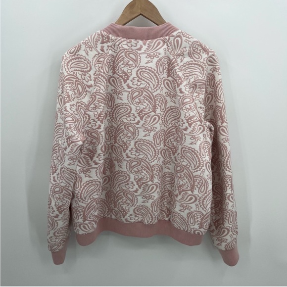 Victoria Beckham for Target cream pink paisley zip bomber varsity jacket - Picture 9 of 11